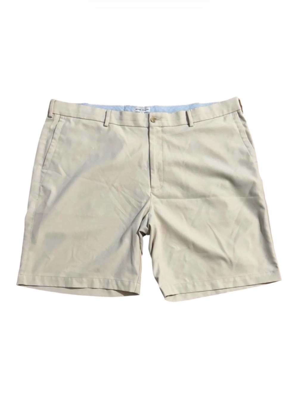 Peter Millar Cream Flat Front Performance Golf Shorts